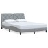 Estructura de cama sin colchón tela gris claro 120x200