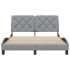Estructura de cama sin colchón tela gris claro 120x200