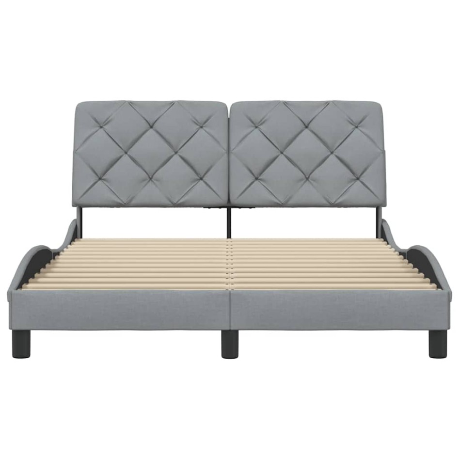 Estructura de cama sin colchón tela gris claro 120x200