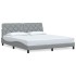 Cama sin colchón tela gris claro 180x200