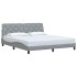 Cama sin colchón tela gris claro 180x200