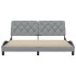 Cama sin colchón tela gris claro 180x200