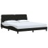 Cama sin colchón tela negro 180x200