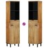 Mueble de baño de madera maciza de mango marrón 38x33x160