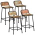Taburetes de barra 4 uds 46x35,5x80 madera maciza