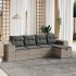 Set de sofás jardín y cojines 5 pzas ratán sintético gris