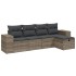 Set de sofás jardín y cojines 5 pzas ratán sintético gris