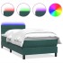 Cama box spring con colchón terciopelo verde oscuro 90x220