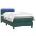 Cama box spring con colchón terciopelo verde oscuro 90x220