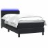 Cama box spring con colchón cuero sintético negro 80x220