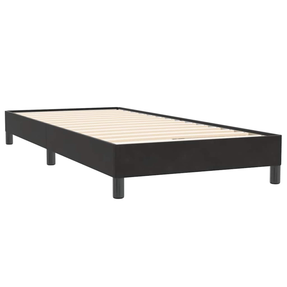 Cama box spring con colchón cuero sintético negro 80x220