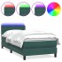 Cama box spring con colchón terciopelo verde oscuro 90x220