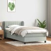 Cama box spring con colchón terciopelo gris claro 90x210 cm