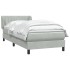 Cama box spring con colchón terciopelo gris claro 90x210