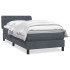 Cama box spring con colchón terciopelo gris oscuro 80x220