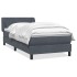 Cama box spring con colchón terciopelo gris oscuro 80x220