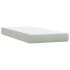 Cama box spring con colchón terciopelo gris claro 90x210