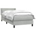 Cama box spring con colchón terciopelo gris claro 80x220