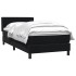 Cama box spring con colchón cuero sintético negro 80x220