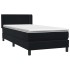 Cama box spring con colchón cuero sintético negro 80x220