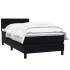 Cama box spring con colchón terciopelo negro 90x220