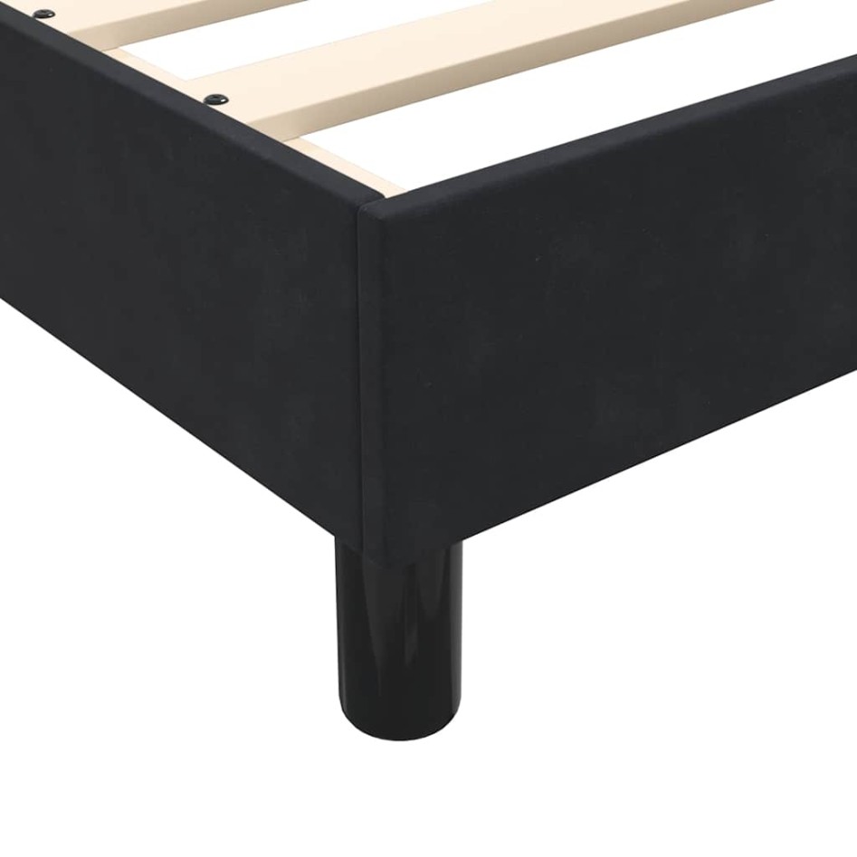 Cama box spring con colchón terciopelo negro 90x220