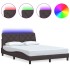 Estructura cama con LED sin colchón marrón oscuro 120x200