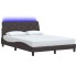 Estructura cama con LED sin colchón marrón oscuro 120x200