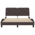 Estructura cama con LED sin colchón marrón oscuro 120x200