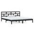 Estructura de cama de madera maciza de pino negro 140x190