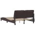 Estructura cama con LED sin colchón marrón oscuro 120x200