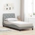 Estructura cama con LED sin colchón tela gris claro 90x190