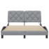 Estructura cama con LED sin colchón tela gris claro 120x200