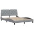 Estructura cama con LED sin colchón tela gris claro 120x200