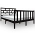 Estructura de cama de madera maciza de pino negro 140x190