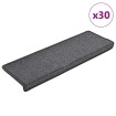 Alfombrilla escalera 30 uds 65x21x4 cm gris oscuro