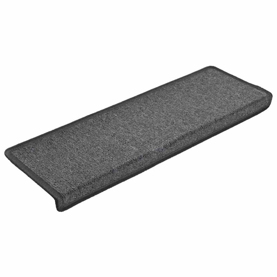 Alfombrilla escalera 30 uds 65x21x4 cm gris
