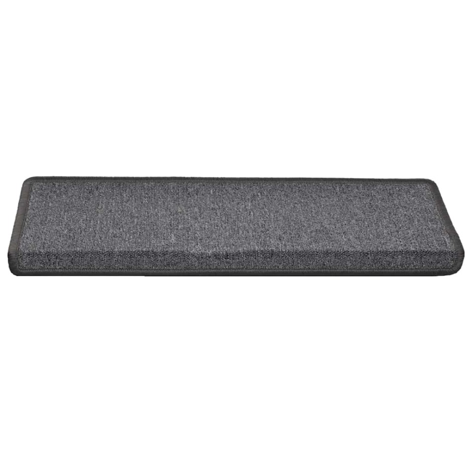 Alfombrilla escalera 30 uds 65x21x4 cm gris