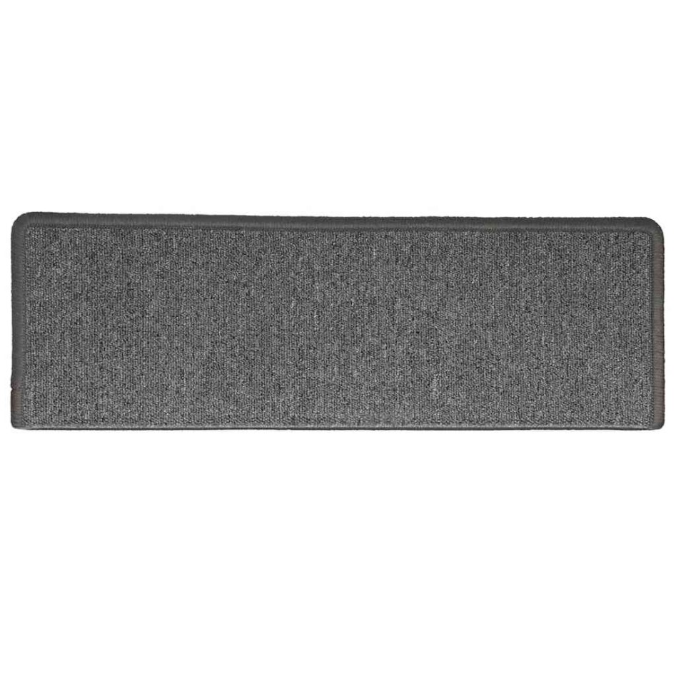Alfombrilla escalera 30 uds 65x21x4 cm gris