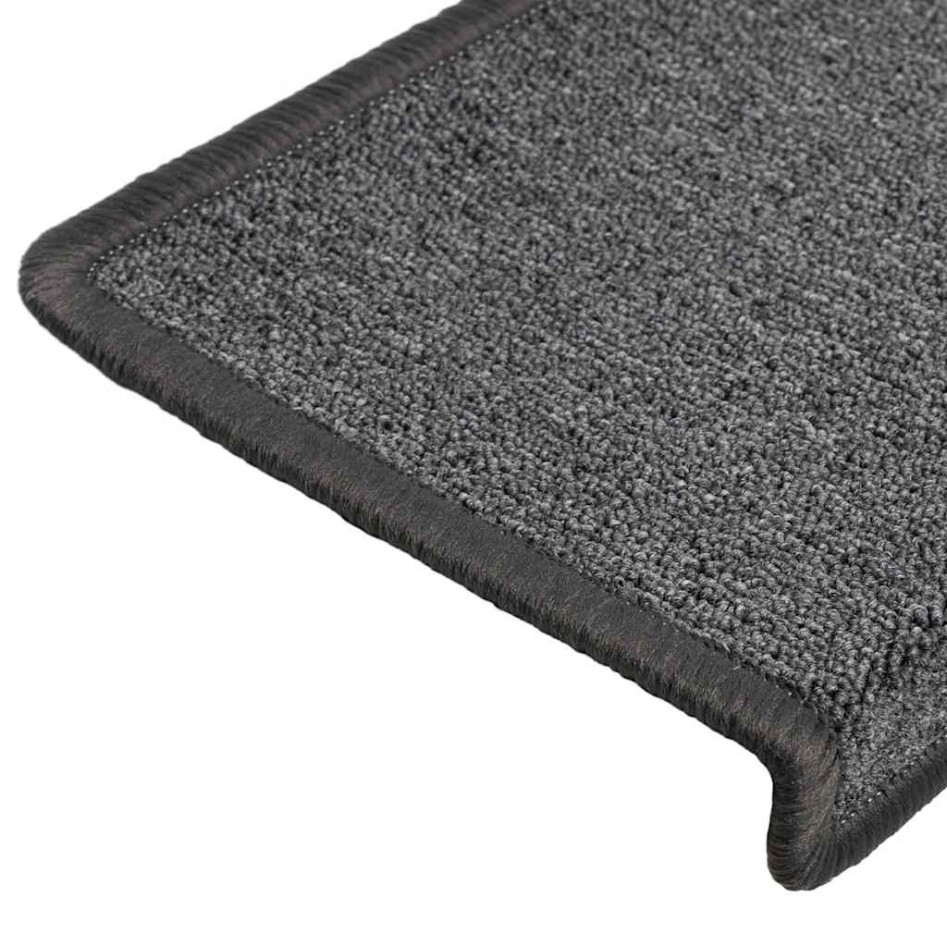 Alfombrilla escalera 30 uds 65x21x4 cm gris