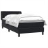 Cama box spring con colchón cuero sintético negro 80x220