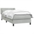 Cama box spring con colchón terciopelo gris claro 90x210