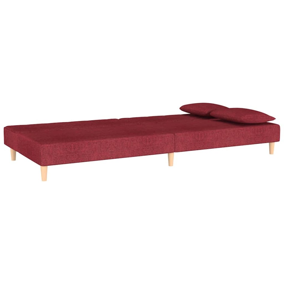 Sofá cama de 2 plazas con dos almohadas tela color
