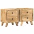 Mesilla de noche 2 uds 40x32x46 cm madera mango