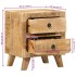 Mesilla de noche 2 uds 40x32x46 cm madera mango
