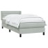 Cama box spring con colchón terciopelo gris claro 80x220