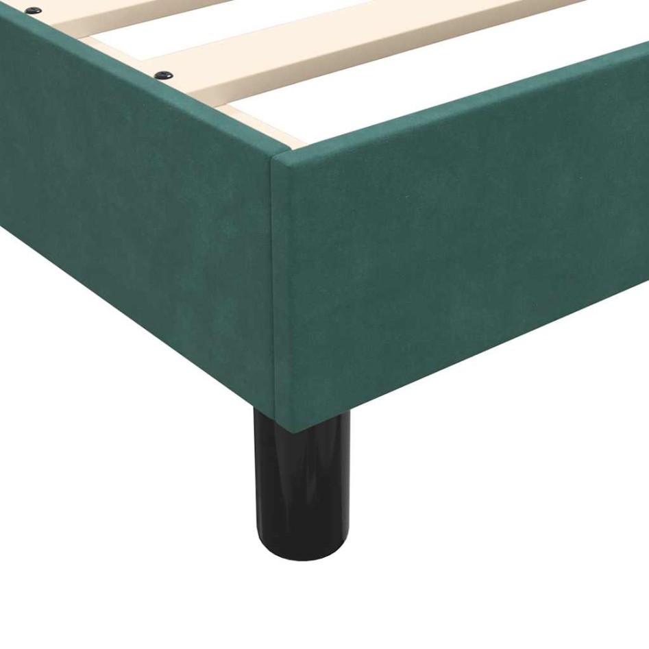 Cama box spring con colchón terciopelo verde oscuro 90x220