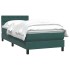 Cama box spring con colchón terciopelo verde oscuro 80x220