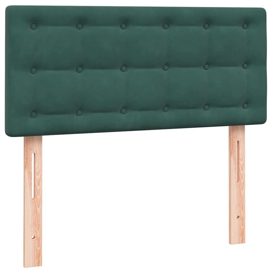 Cama box spring con colchón terciopelo verde oscuro 80x220