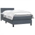 Cama box spring con colchón terciopelo gris oscuro 90x210